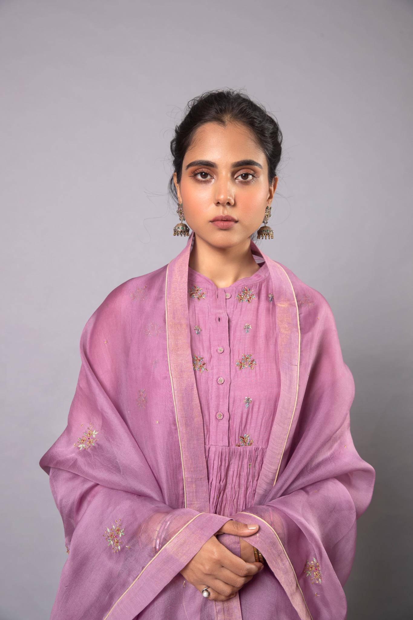 Indu Ghera Set - Lavender - CiceroniKurta Set, Festive wearLabel Shreya Sharma