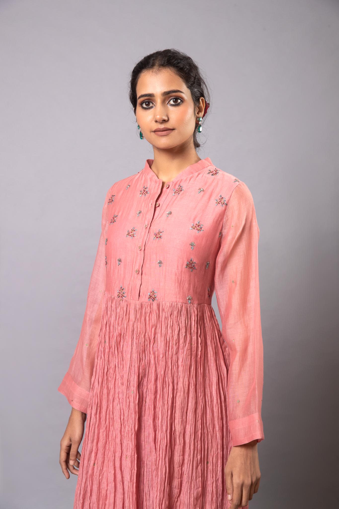 Indu Ghera Set - Light Pink - CiceroniKurta Set, Festive wearLabel Shreya Sharma