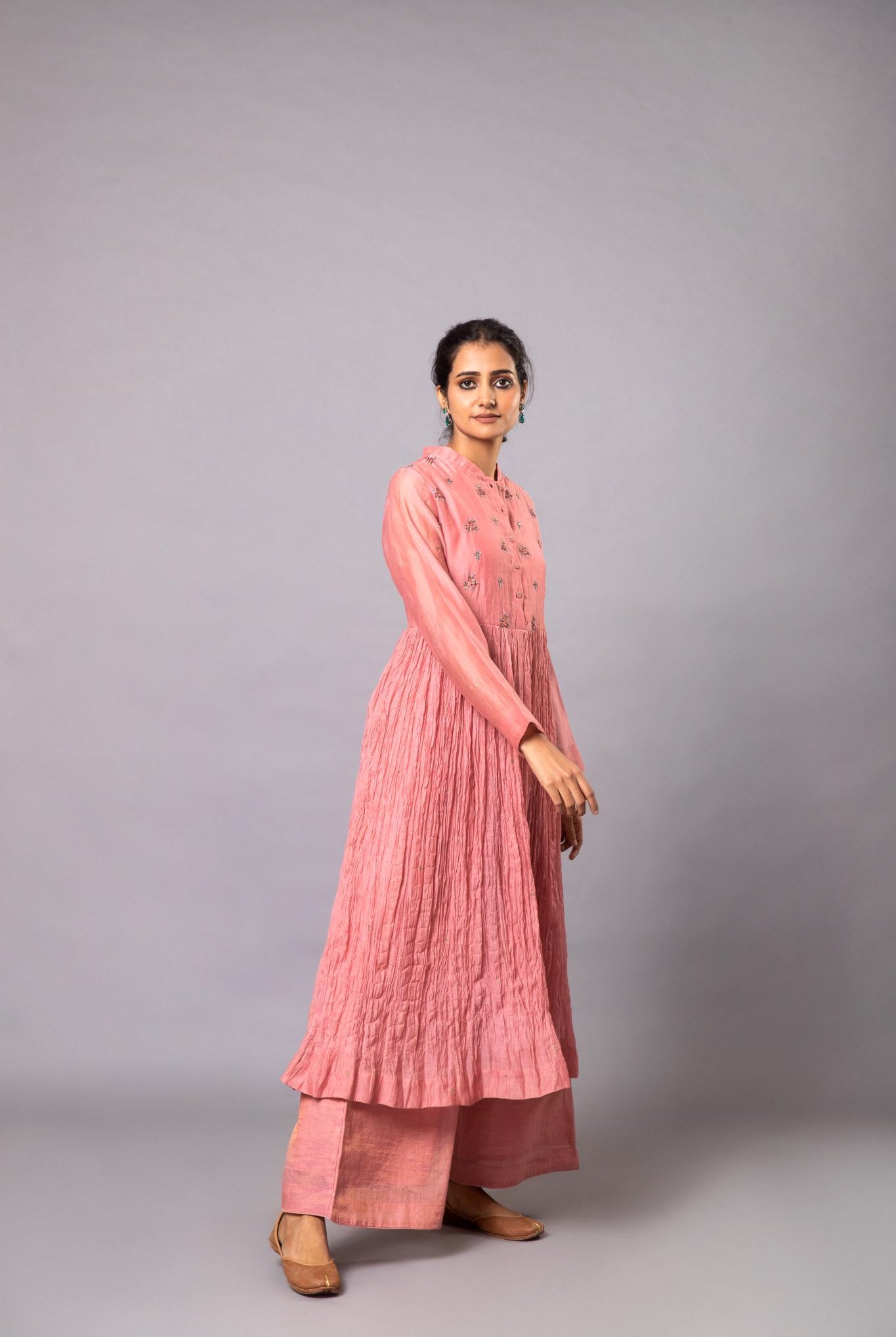 Indu Ghera Set - Light Pink - CiceroniKurta Set, Festive wearLabel Shreya Sharma