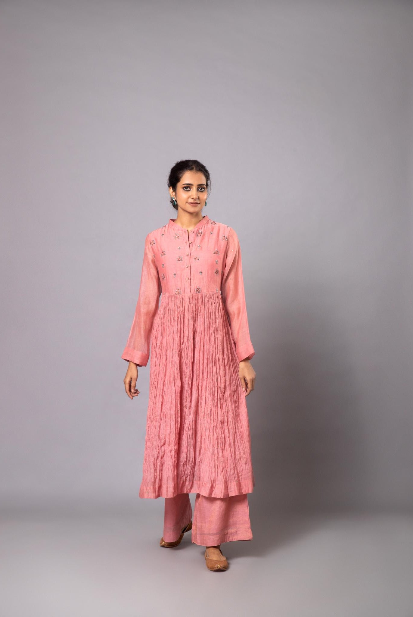 Indu Ghera Set - Light Pink - CiceroniKurta Set, Festive wearLabel Shreya Sharma