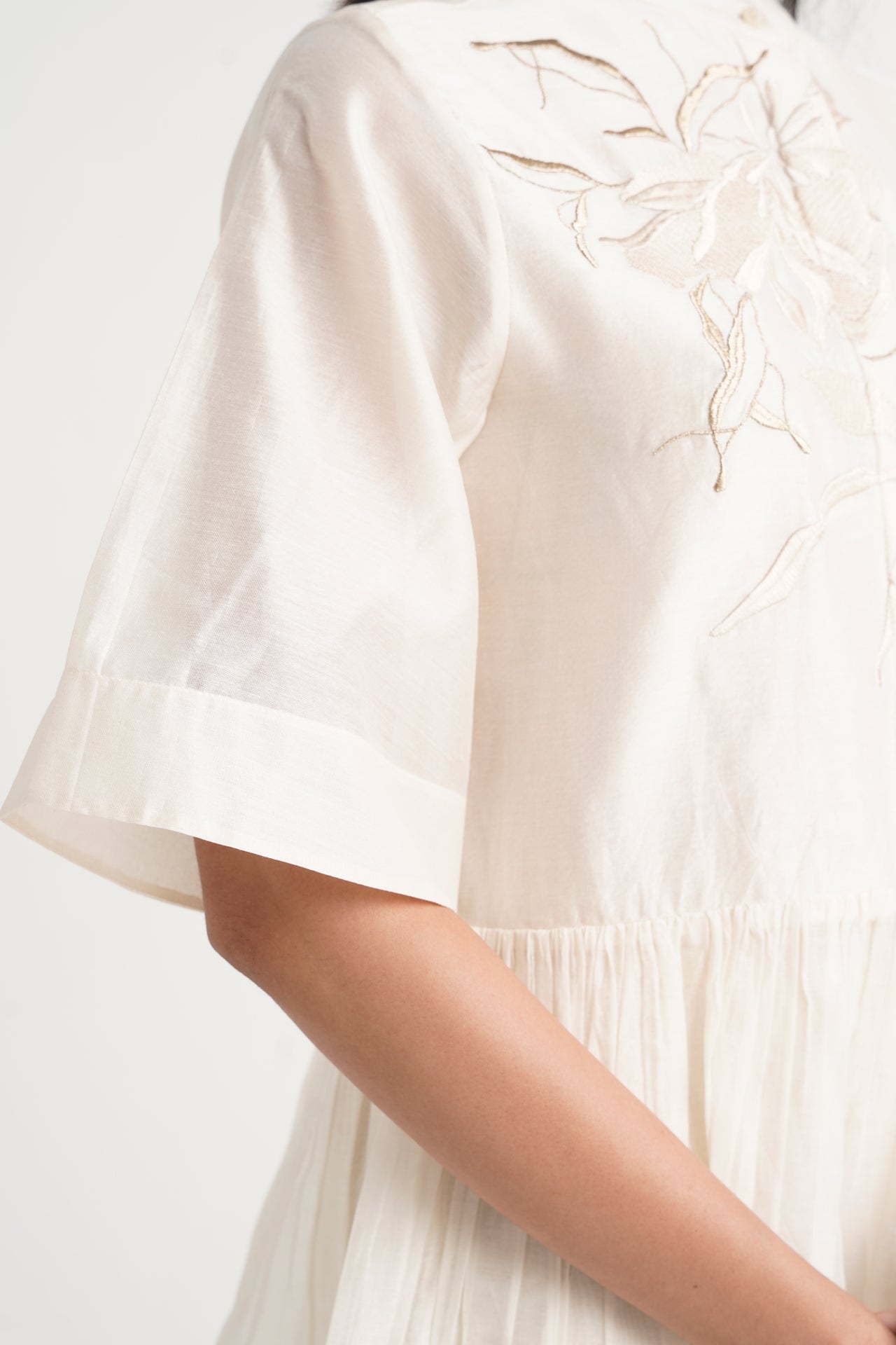 Ivory Abe 2.0 - Tonal Embroidery Peplum Tunic Set - CiceroniCo-ord SetMadder Much