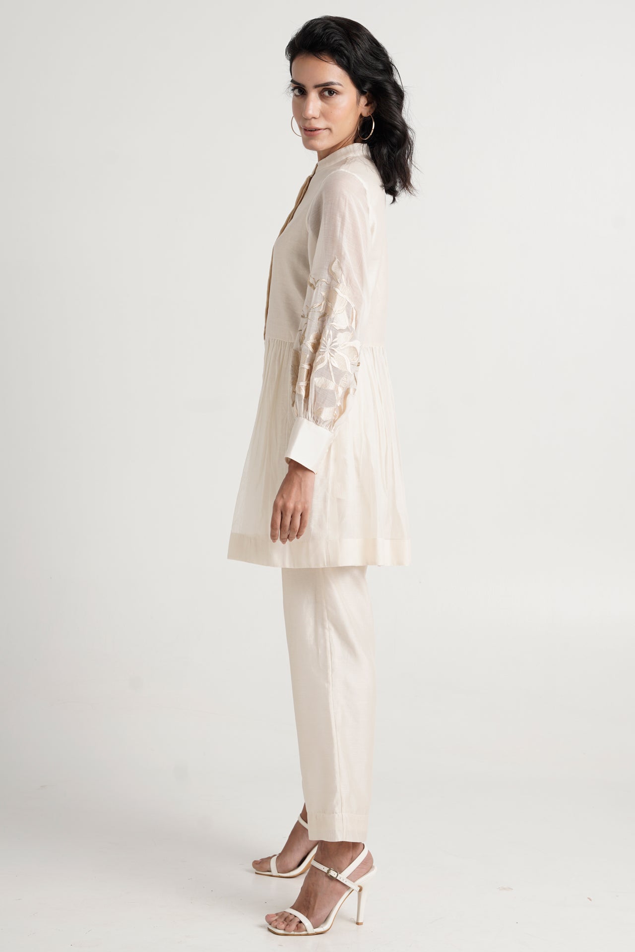 Ivory Abe - Micro Gathered Peplum Tunic Set - CiceroniCo-ord SetMadder Much