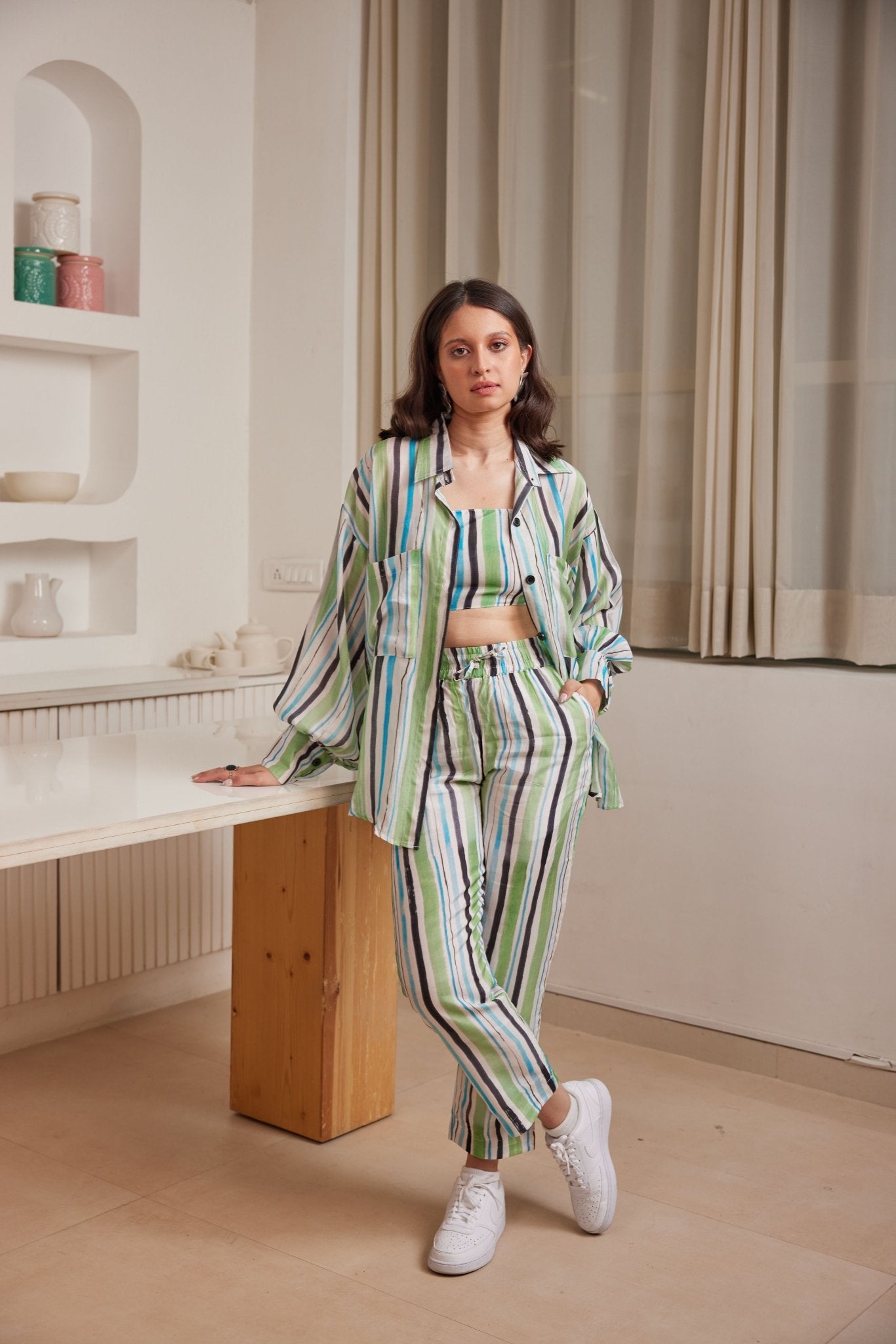Juno Shirt In Seaside Stripes - CiceroniShirtsHappi Space