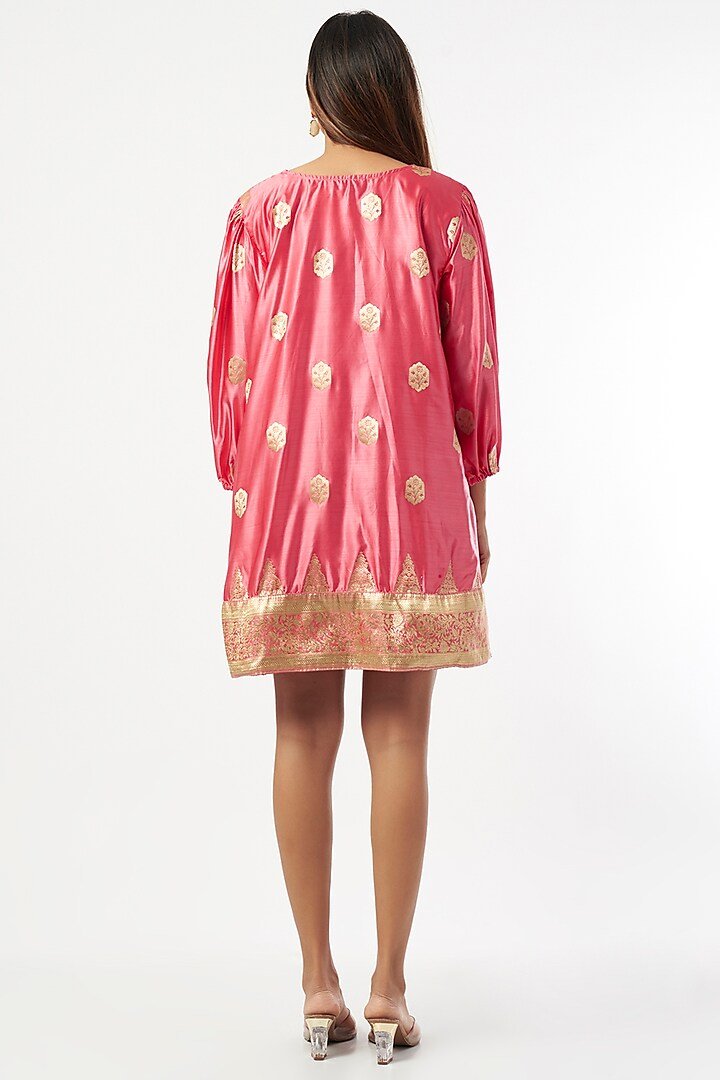 Kauseya Silk Dress In Coral Pink - CiceroniDressesshriya singhi