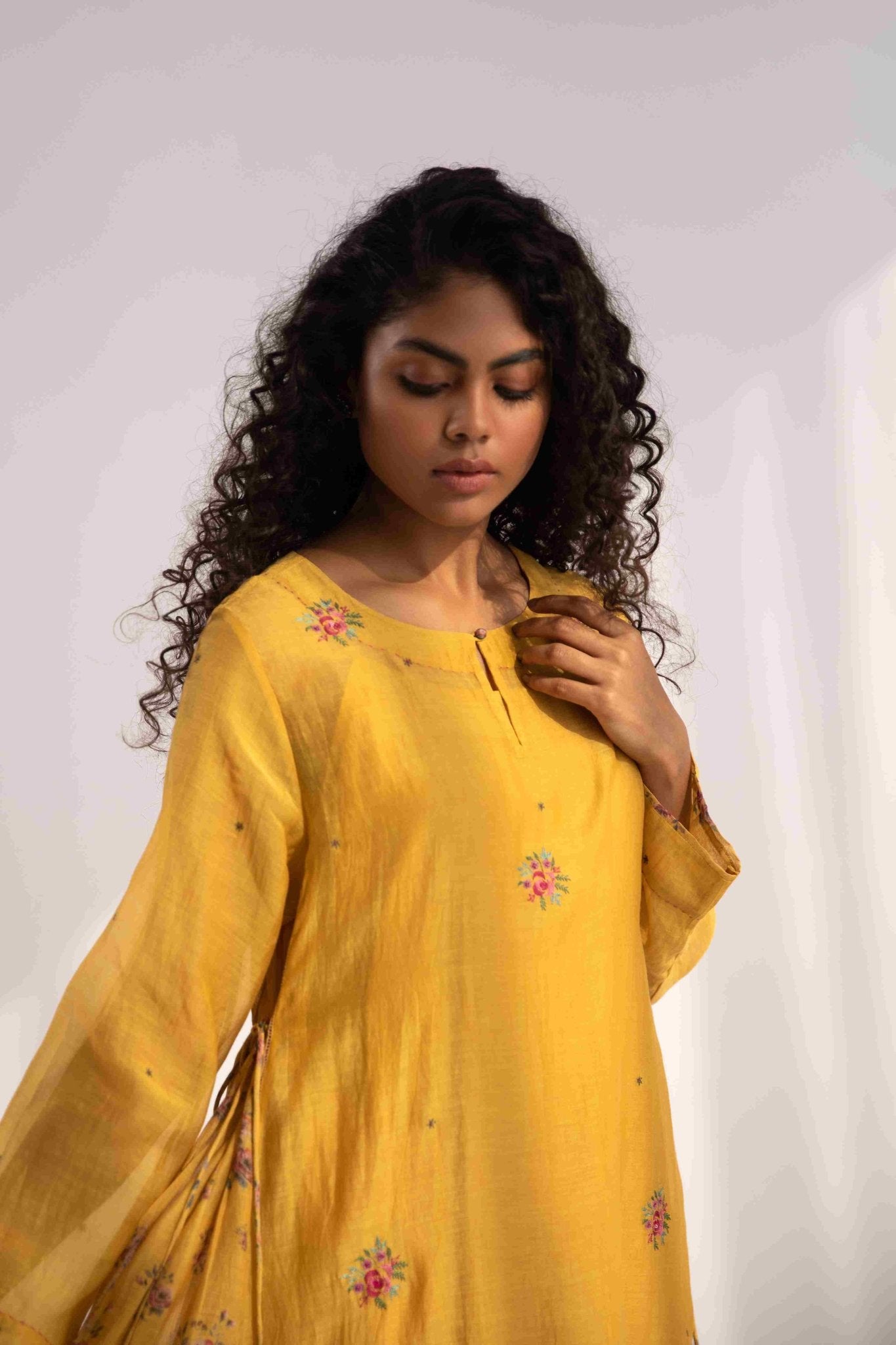 Kavya Rose Kurta Set in Yellow - Ciceronikurta set, Festive wearLabel Shreya Sharma