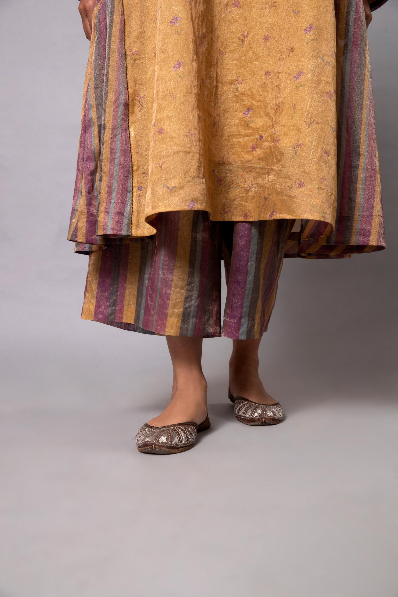 Kavya Tissue Kurta Set - Yellow - CiceroniKurta Set, Festive wearLabel Shreya Sharma