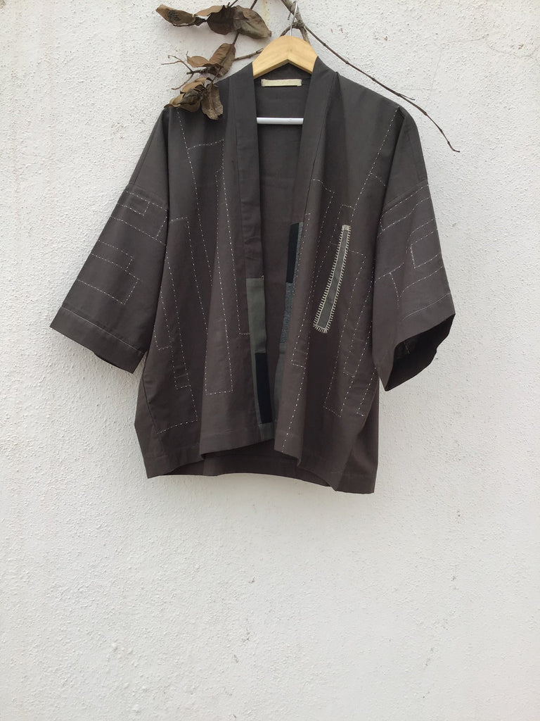 Kimono jacket In Brown - CiceroniPatch Over Patch