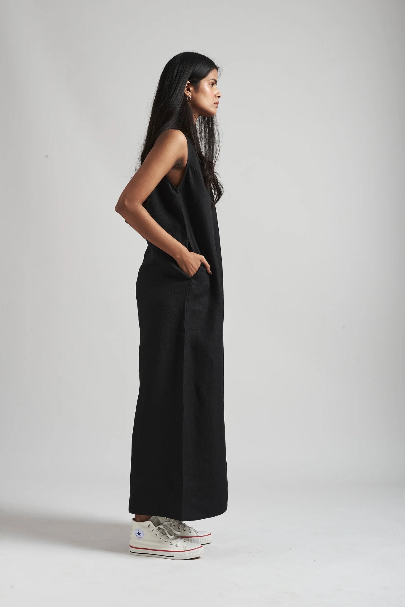 Kohl Linen Flared Jumpsuit - CiceroniJumpsuitSaphed