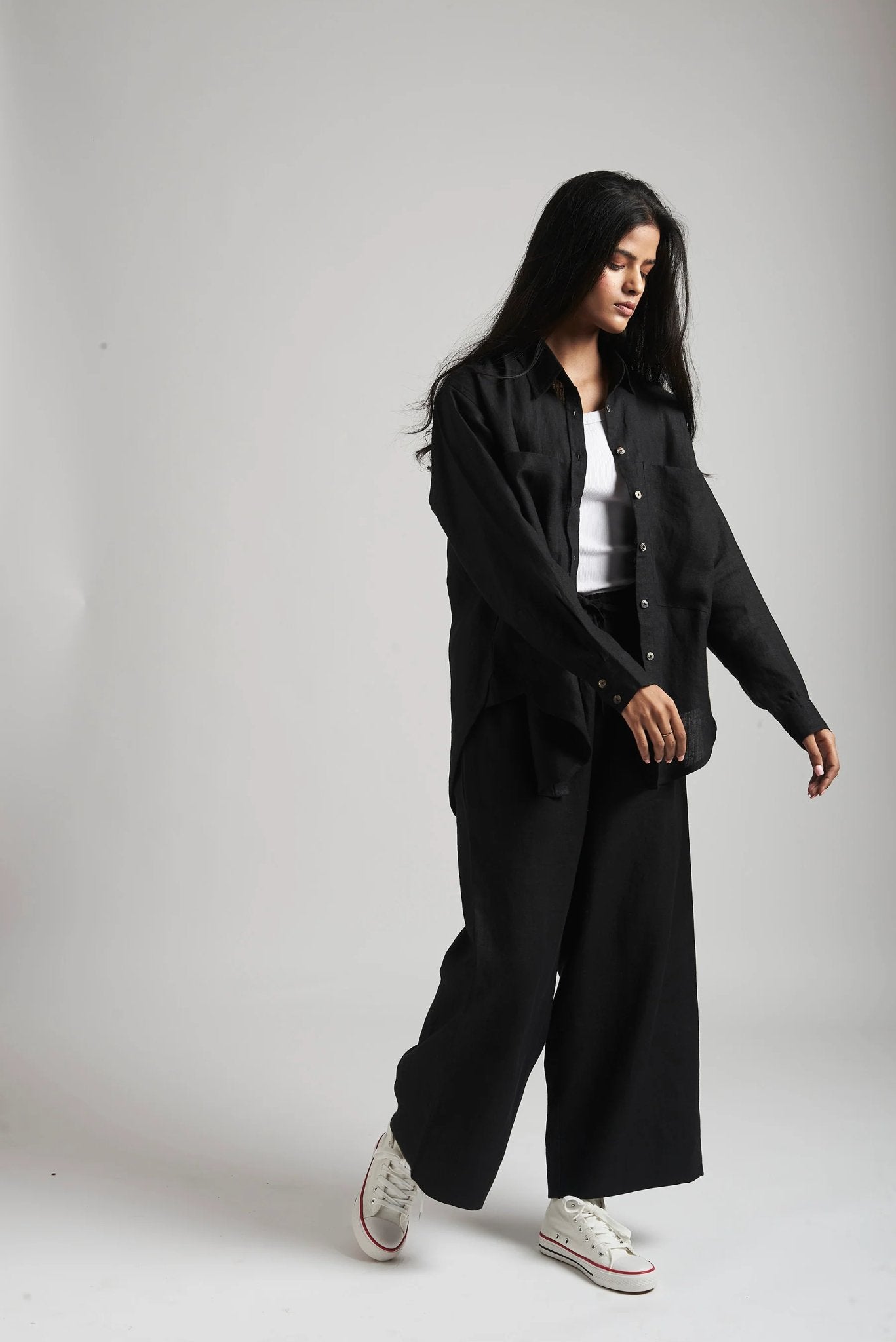 Kohl Linen Oversized Pocket Shirt Set - CiceroniCo-ord SetSaphed