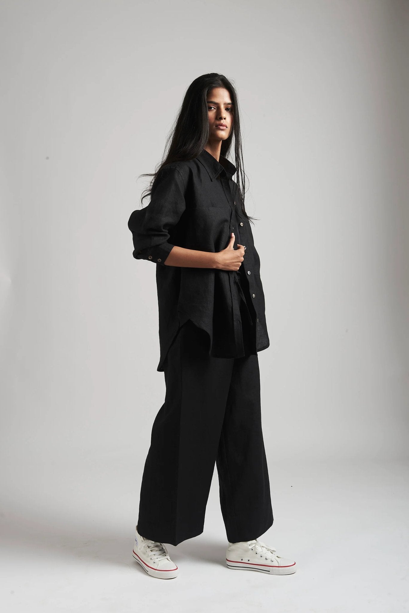 Kohl Linen Oversized Pocket Shirt Set - CiceroniCo-ord SetSaphed