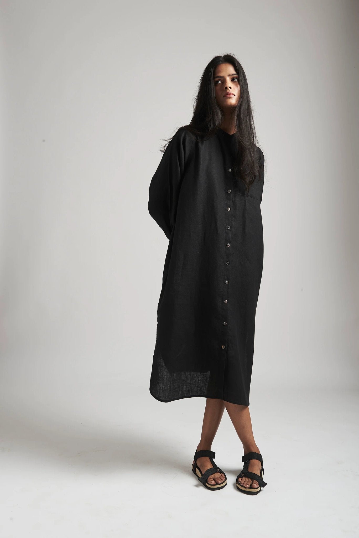 Kohl Linen Shirt Dress - CiceroniDressesSaphed