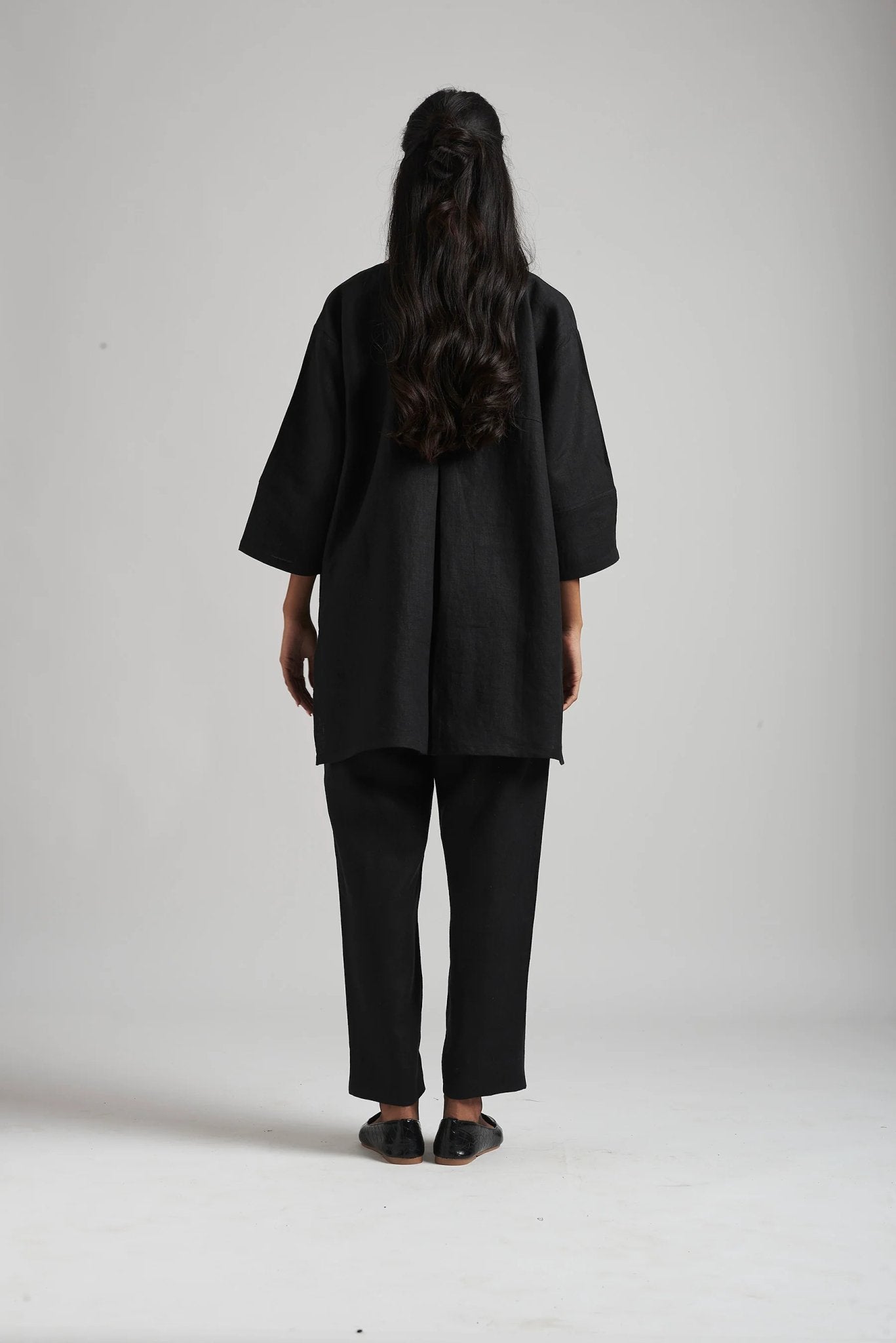 Kohl Linen Short Kurta Set - CiceroniCo-ord SetSaphed