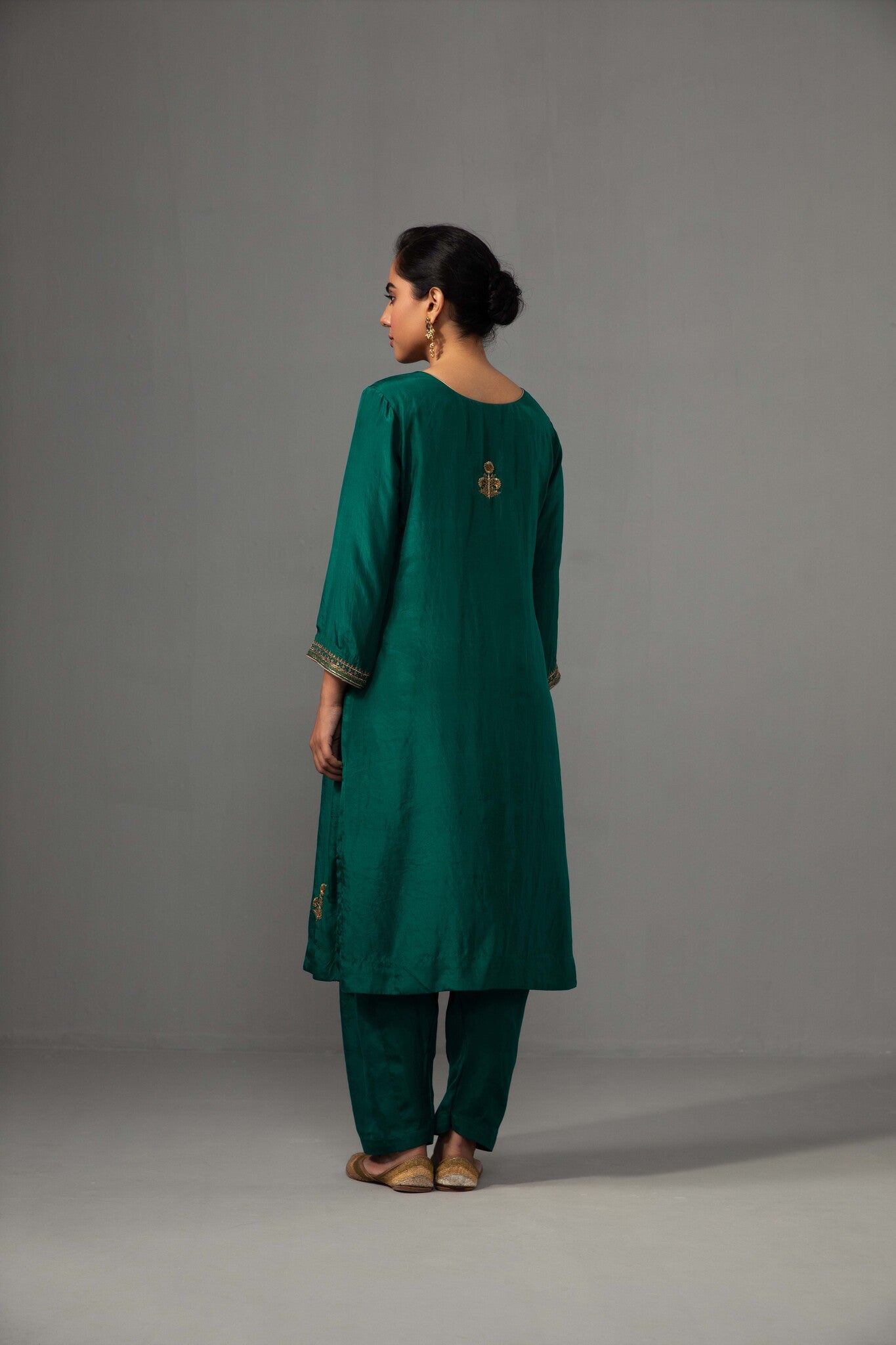 Kushi Kurta Dupatta Set - Emerald Green - CiceroniKurta Set, Festive wearLabel Shreya Sharma