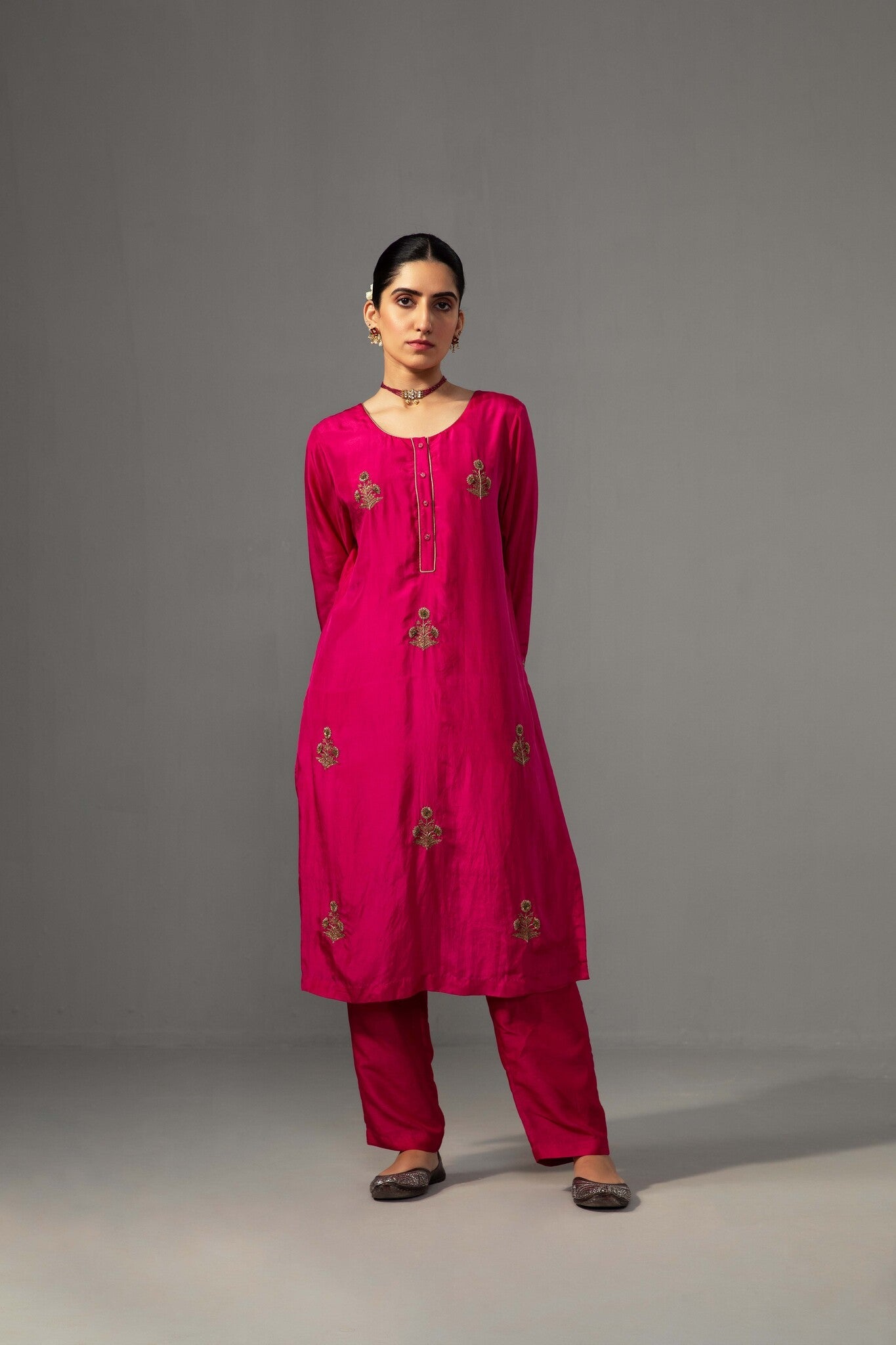 Kushi Kurta Dupatta Set - Fuchsia Pink - CiceroniKurta Set, Festive wearLabel Shreya Sharma