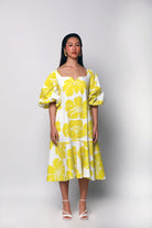 Lime Sonder Tea Length Dress - CiceroniDressesEkastories