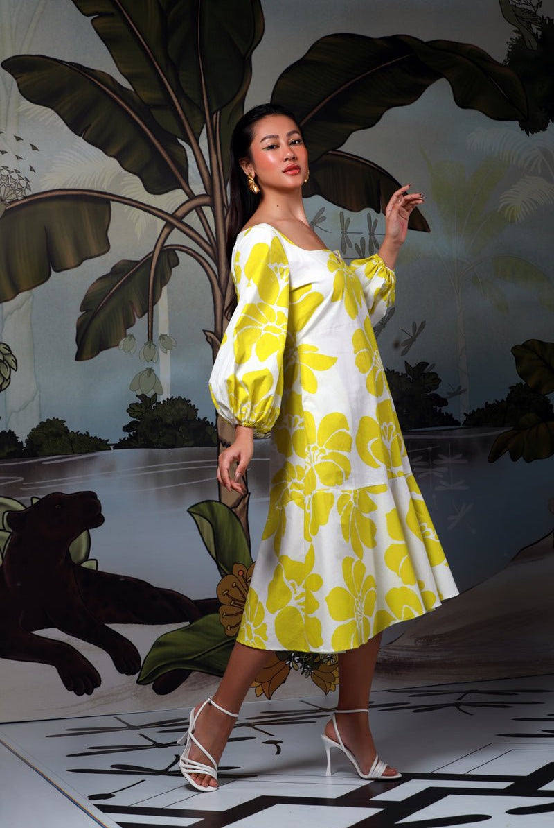 Lime Sonder Tea Length Dress - CiceroniDressesEkastories