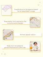 Maheshwari Handwoven Cotton Silk Short Kurta & Pant Set - Pack of 2 - CiceroniKurta SetGreendigo
