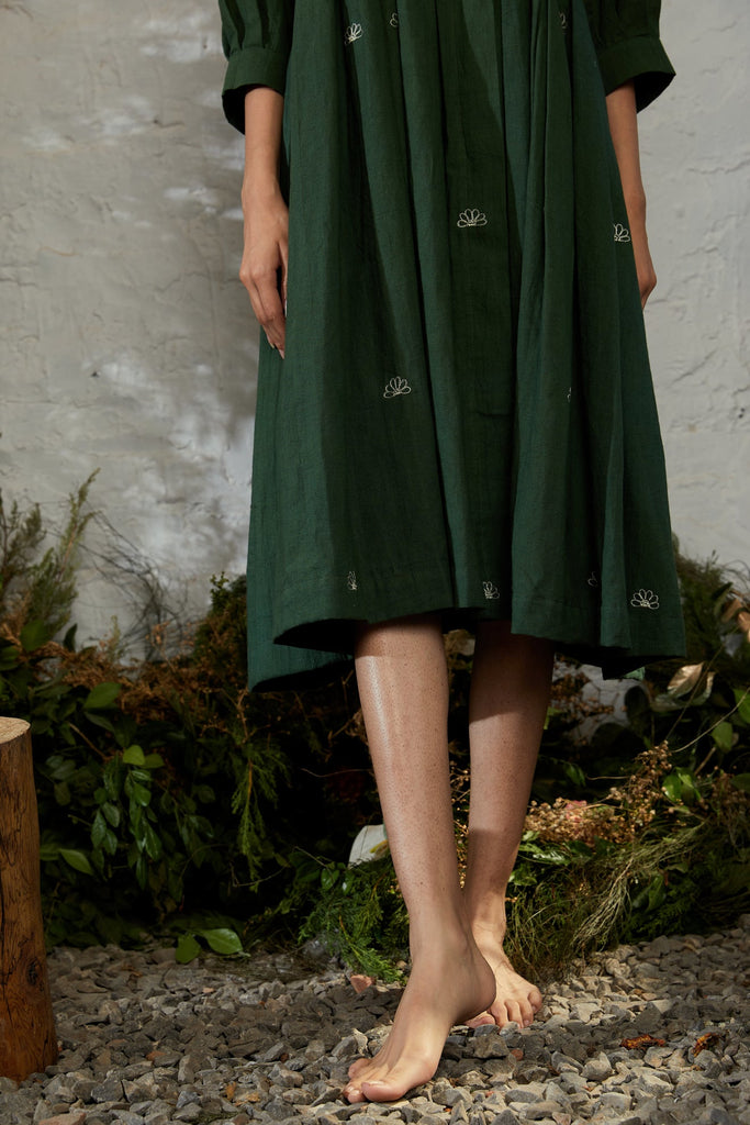 Mangrove Dress - Basil Green - CiceroniShibui