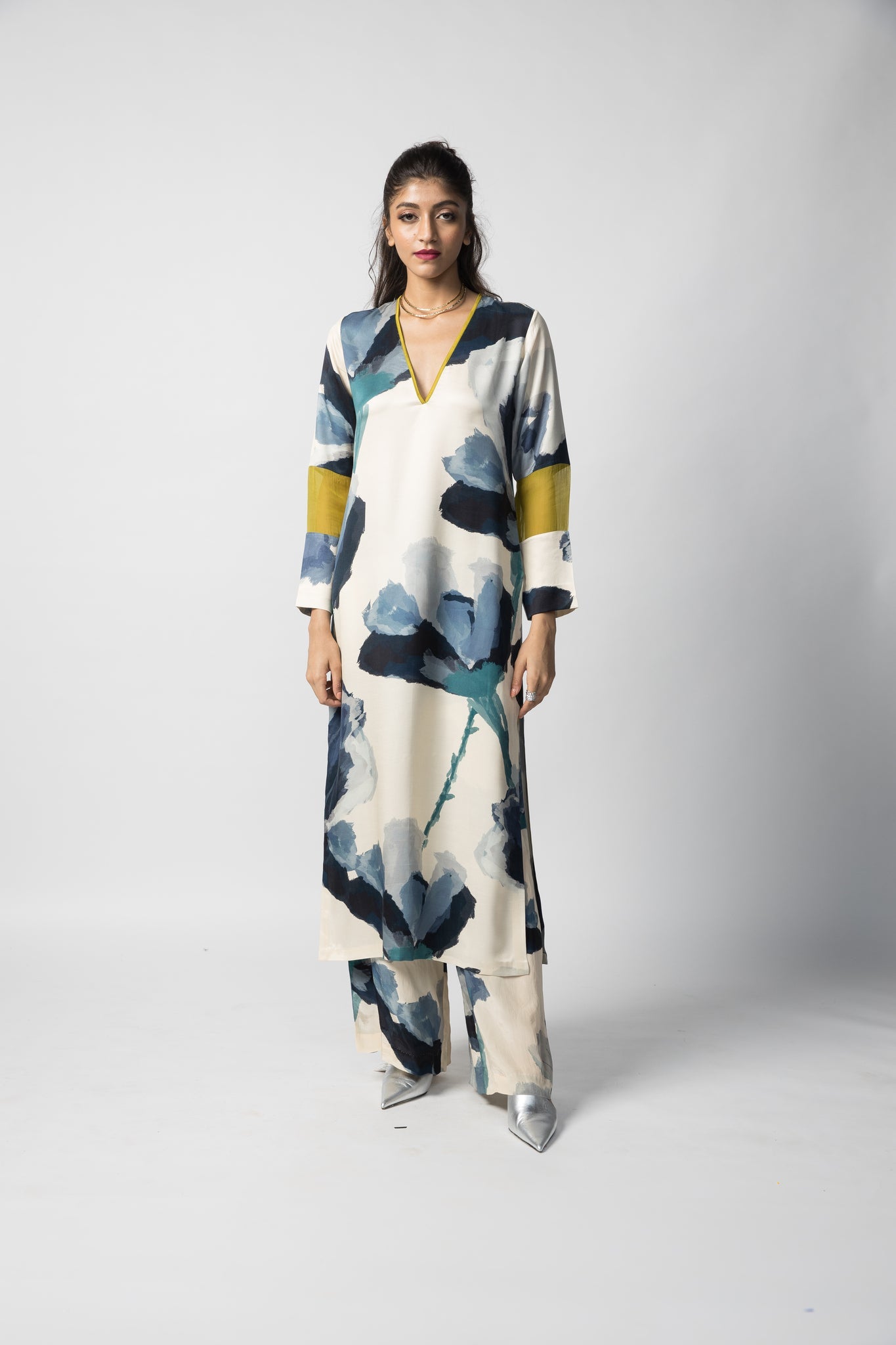 Marble Colour Blocked Kurta Set - CiceroniKurta SetAdvait