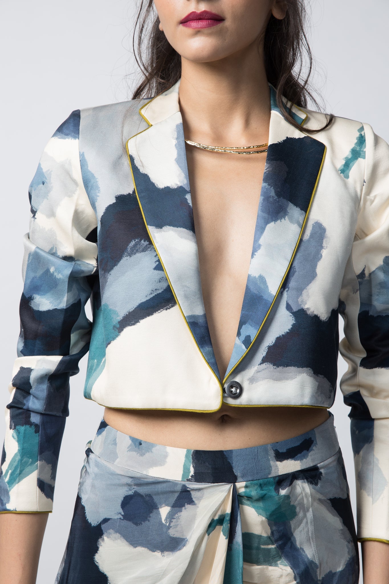 Marble Cropped Jacket Co-ord Set - CiceroniCo-ord SetAdvait