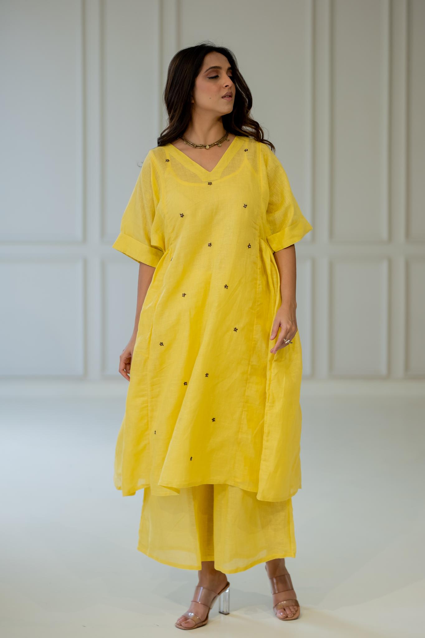 Marigold Linen Kurta Set - CiceroniKurta SetSilai Studio