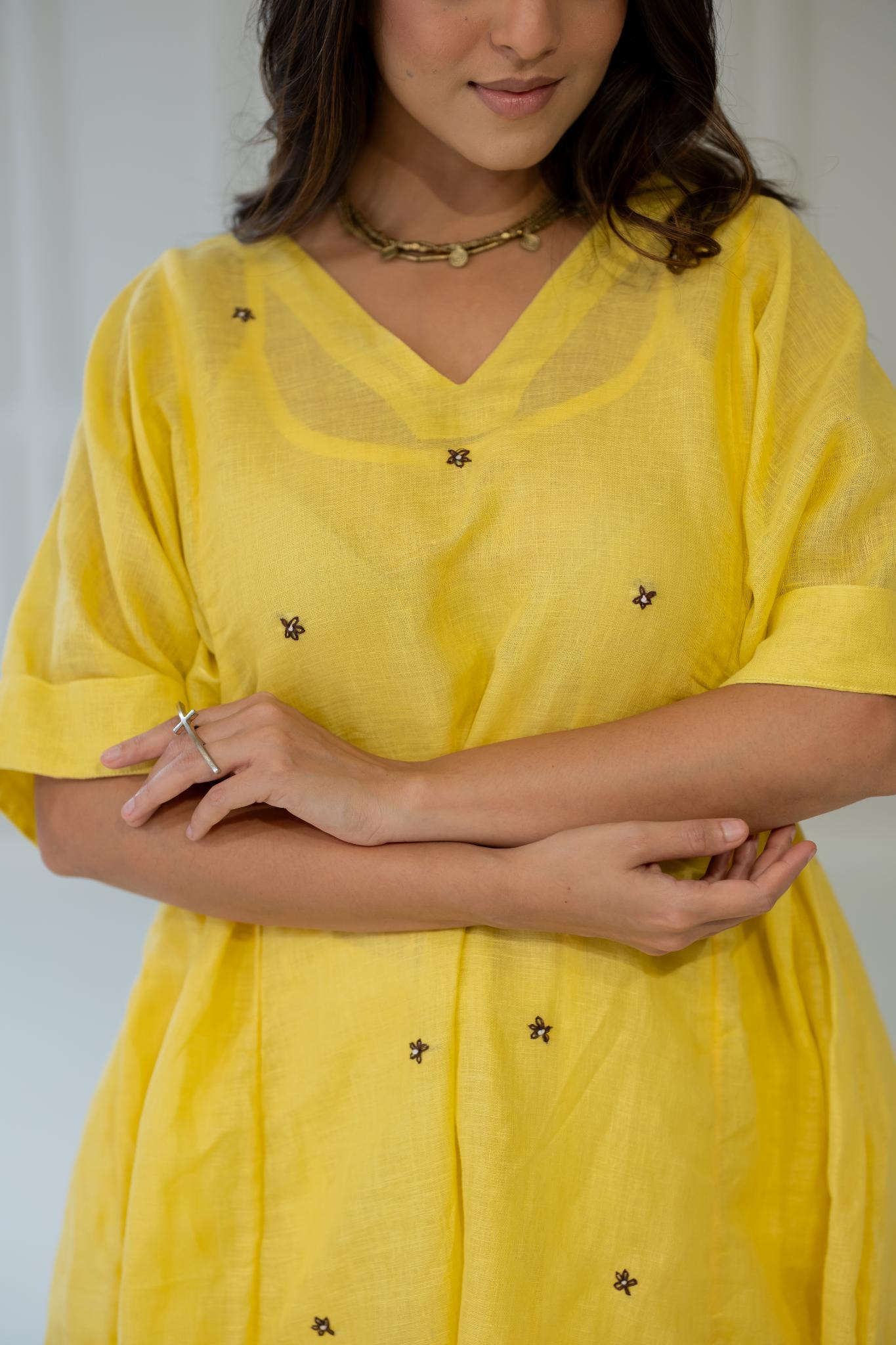 Marigold Linen Kurta Set - CiceroniKurta SetSilai Studio