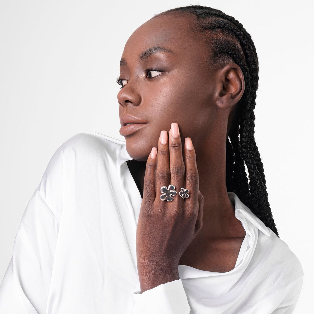 Maxi Flora Ring - Silver Tone - CiceroniRingEquiivalence