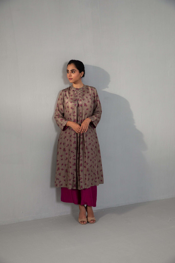 Maya Set - Floral Brown - CiceroniKurta Set, Festive wearLabel Shreya Sharma