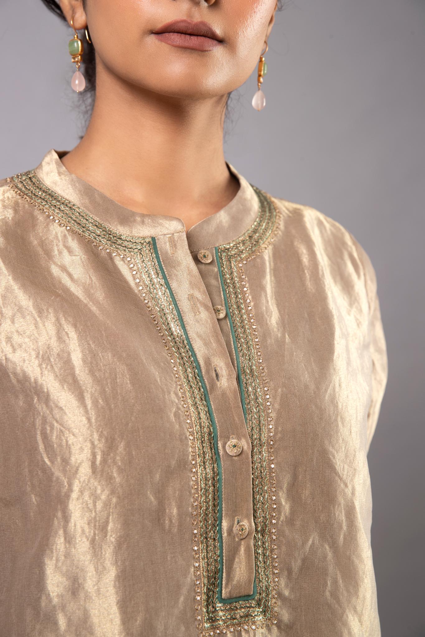 Meera Tissue Kurta Set - CiceroniKurta Set, Festive wearLabel Shreya Sharma