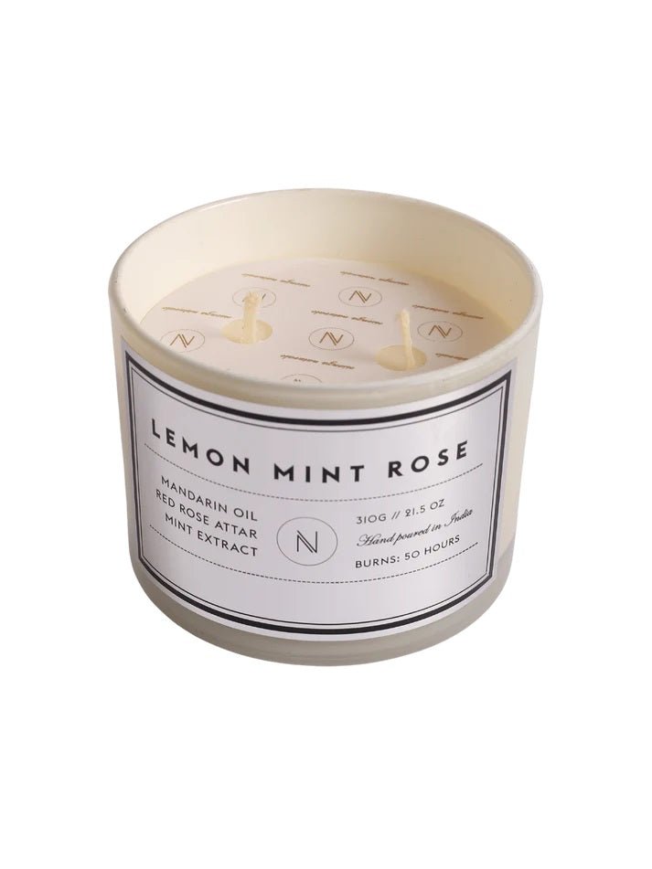 Mint infused in Rose & Lemon Candle - CiceroniCandleNASO