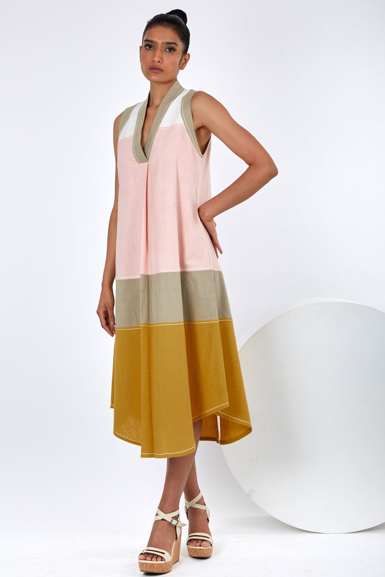 Minu - Stepped A-Line Midi Dress - CiceroniDressesMadder Much