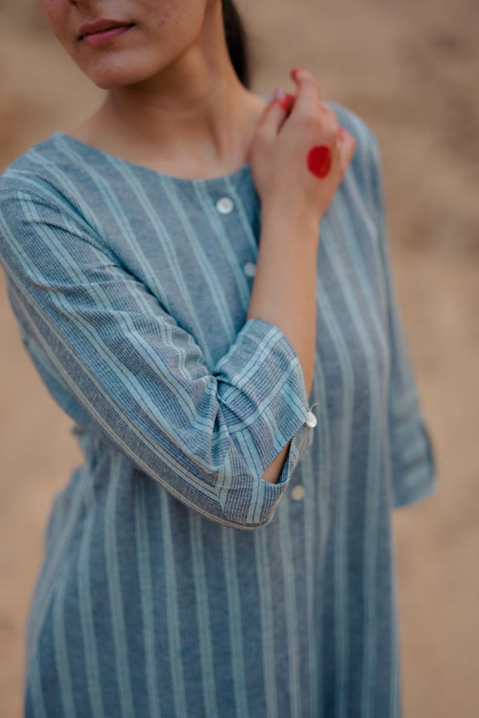 Mist Blue Kurta and pants Set - CiceroniCo-ord SetMaidaan