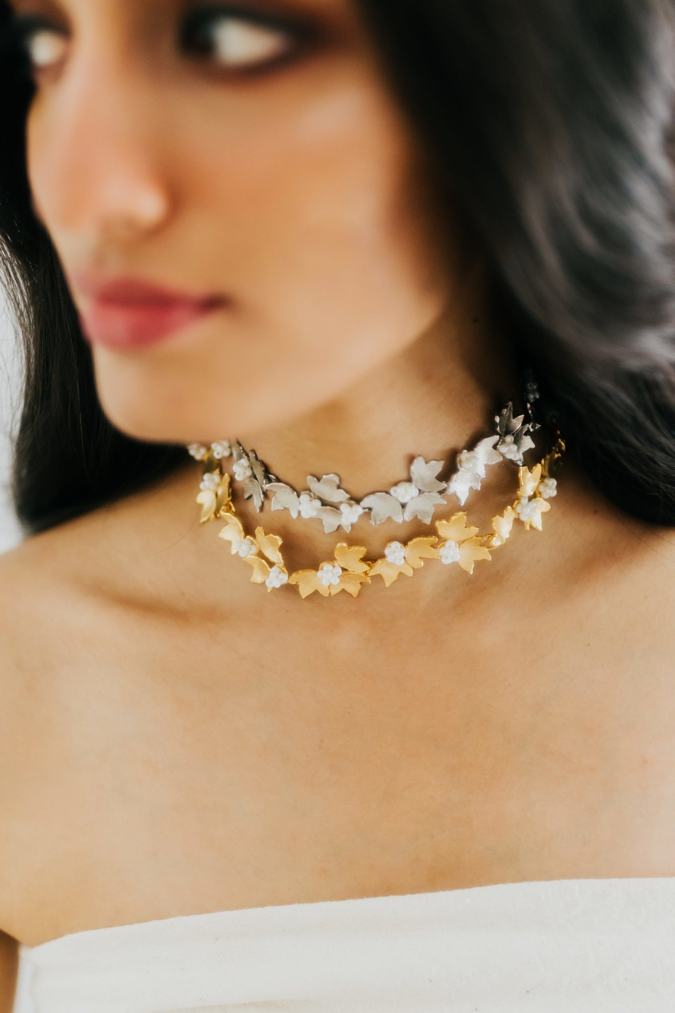 Mogra Choker Neckpiece - Golden - CiceroniAarjavee