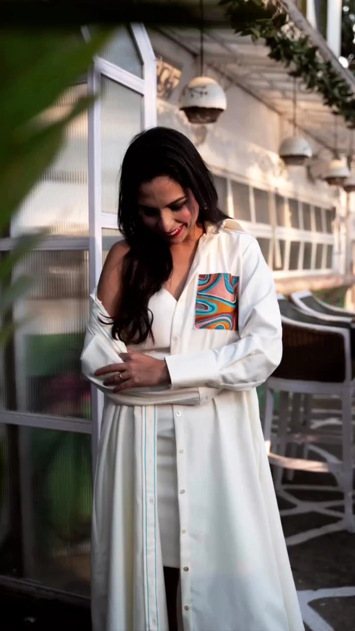 Moonrise Trench Dress - CiceroniDressesArtbeats by Keerthana