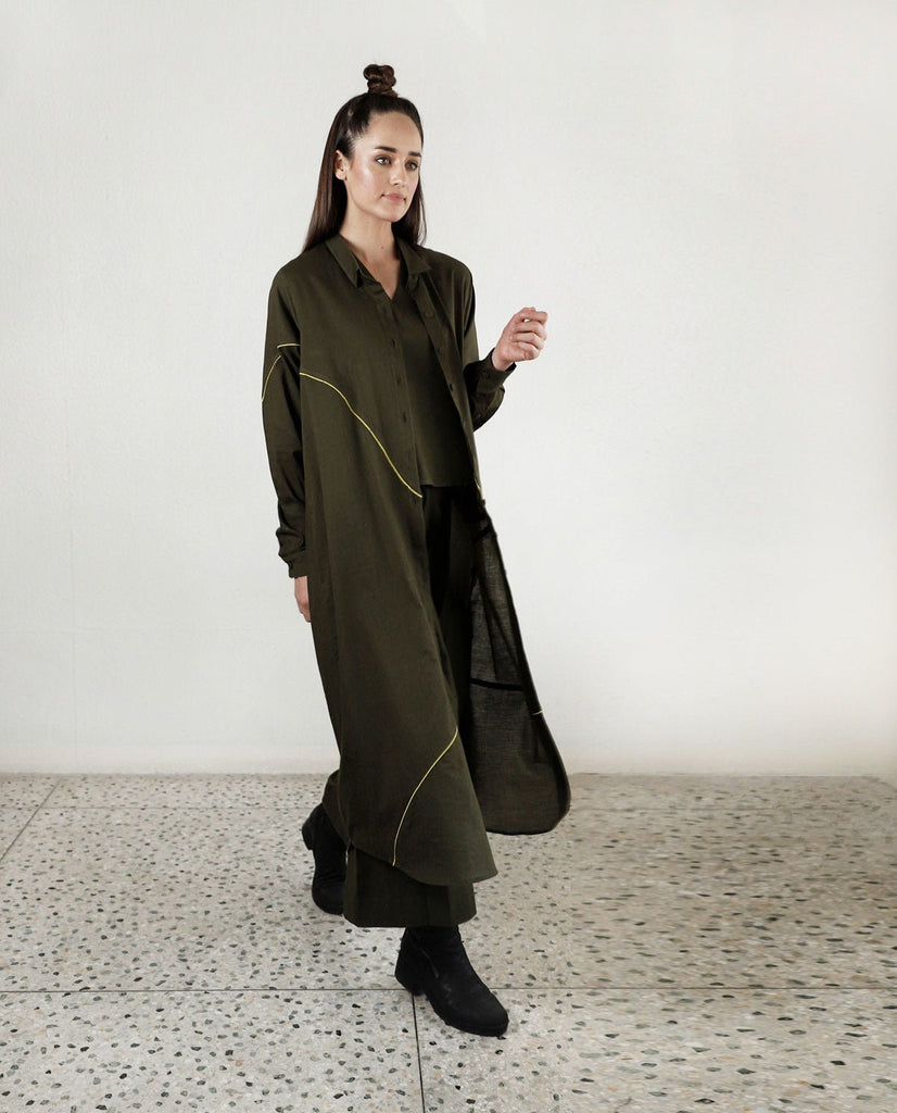 Movement Olive Overlay Shirt - CiceroniShirtsRias Jaipur