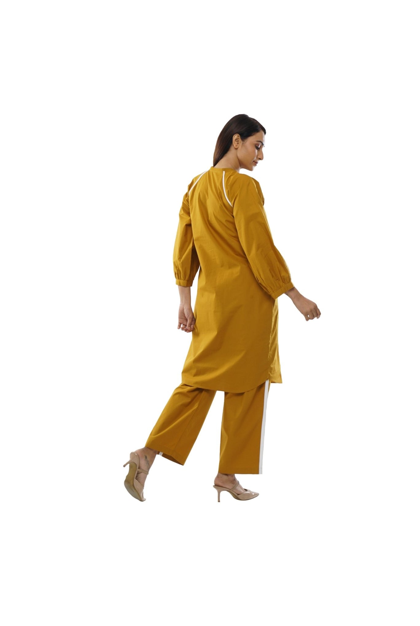 Mustard collar frill dress with bottom - CiceroniCo-ord SetKhat