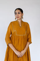 Mustard Farah Yoke Kurta Set (Set of 3) - CiceroniKurta Set, Festive wearNirjara