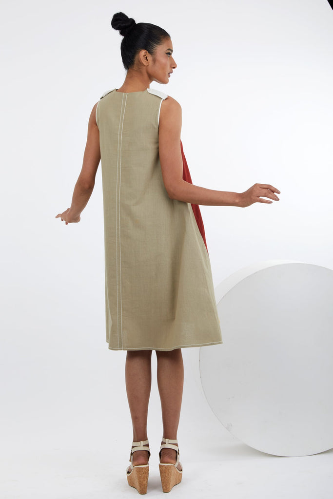 Muyu - Shoulder Tab Sleeveless A-Line Dress - CiceroniDressesMadder Much