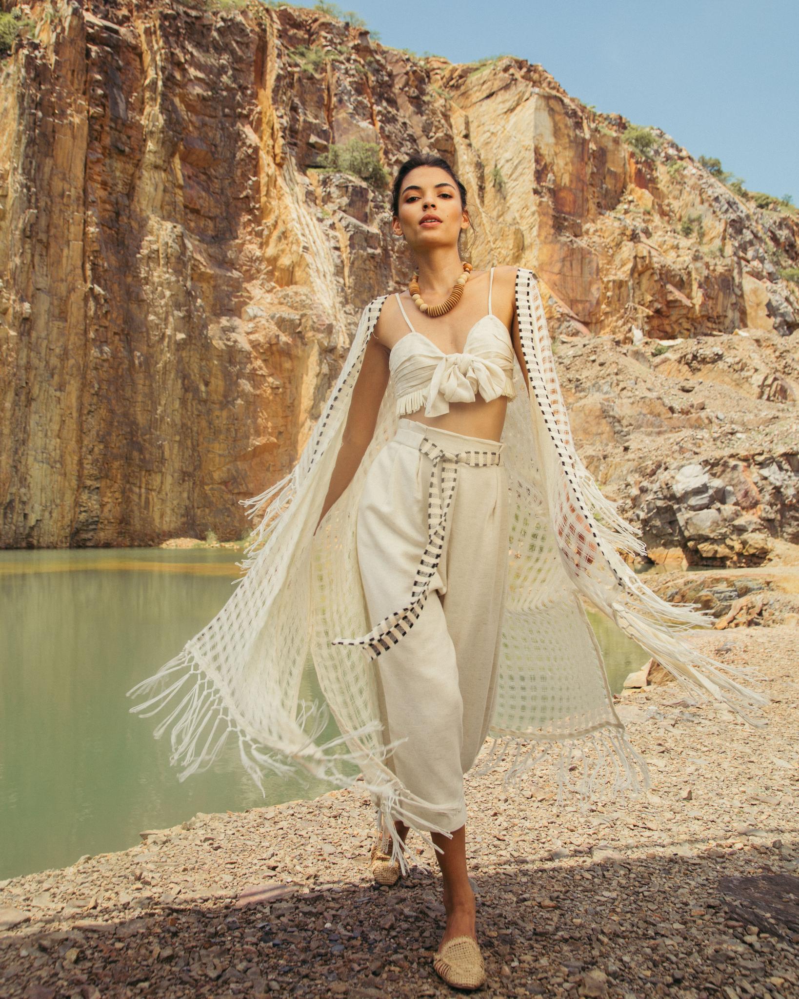 Natural Coloured Fringe Set - CiceroniCo-ord SetPriyanca Khanna