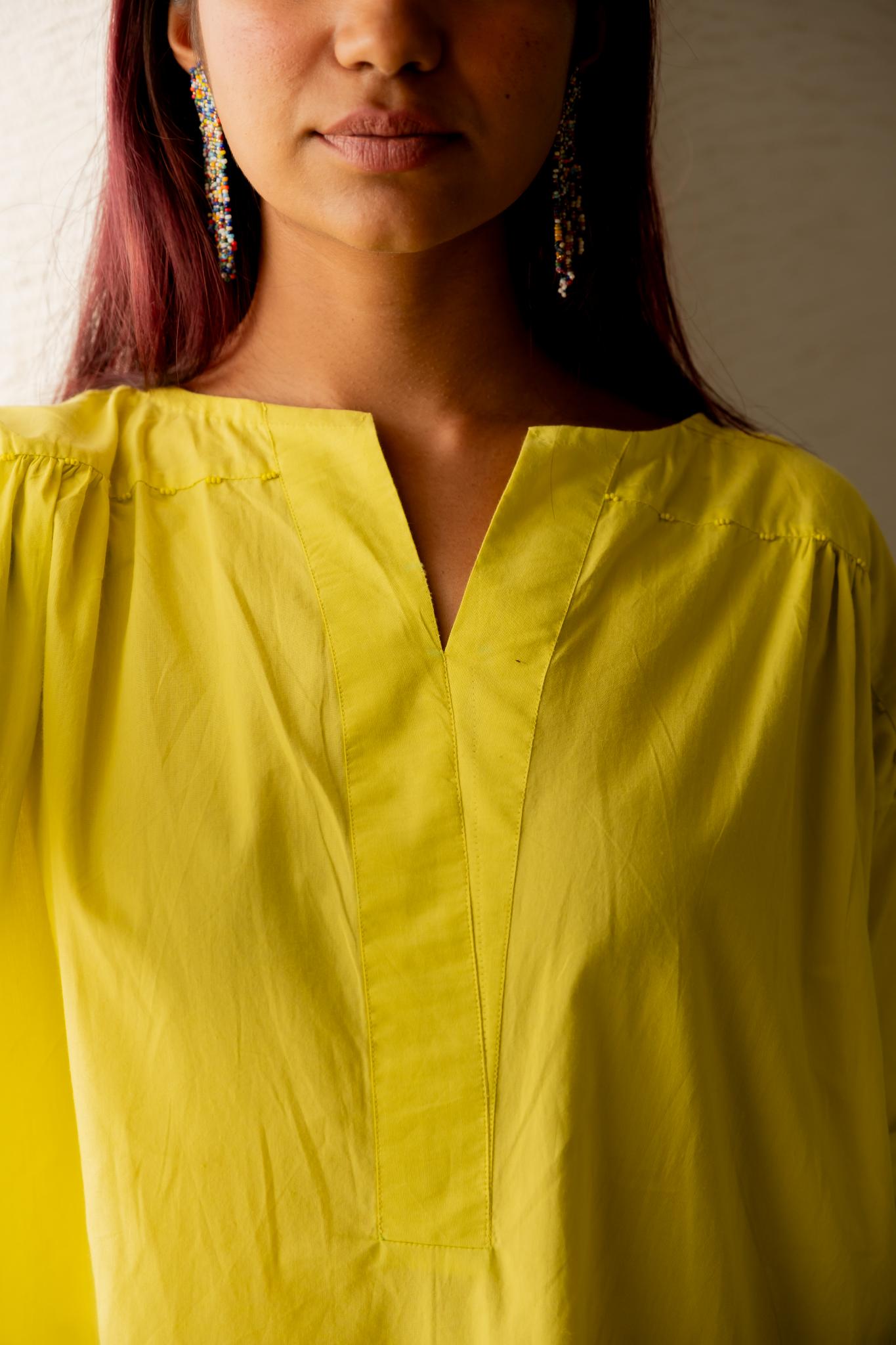 Neembu Yellow Tunic with Pants - CiceroniKurta SetSilai Studio