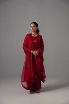 Noor Kurta Dupatta Set - Red - CiceroniKurta Set, Festive wearLabel Shreya Sharma