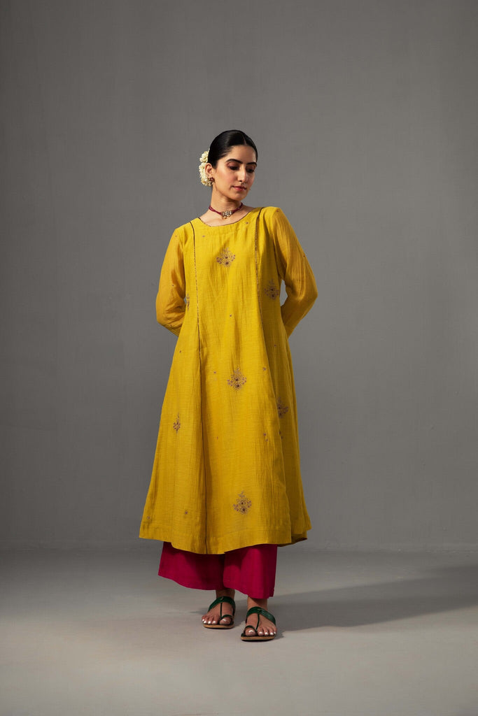 Noor Kurta Dupatta Set - Yellow - CiceroniKurta Set, Festive wearLabel Shreya Sharma