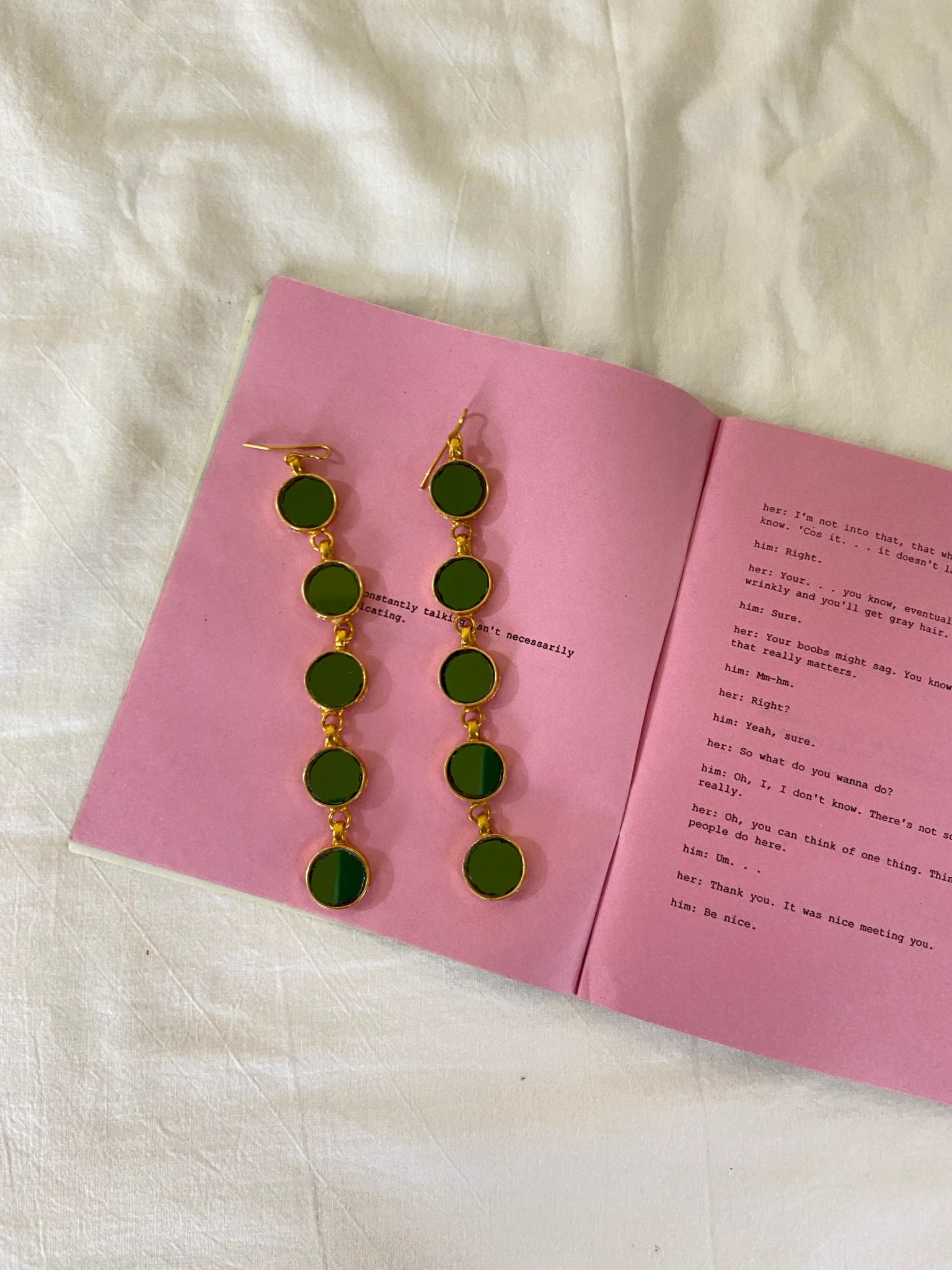 Nura Green Gold Plated Earrings - CiceroniEarringsAimra'a