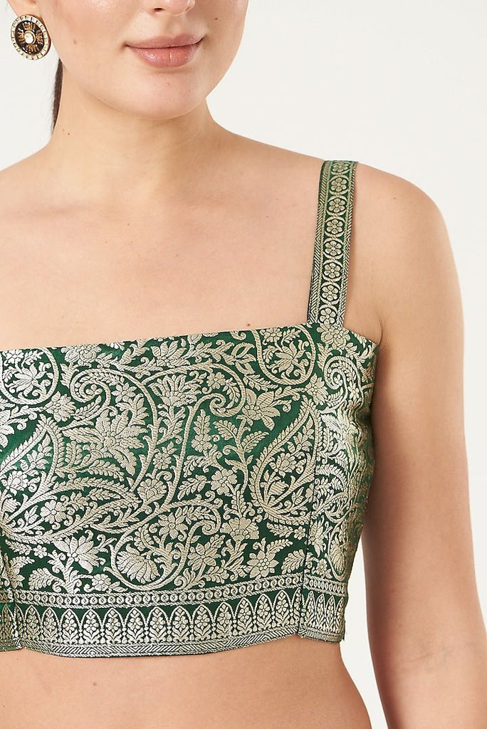 Paisley Silk Skort Set In Green - CiceroniCo-ord Setshriya singhi