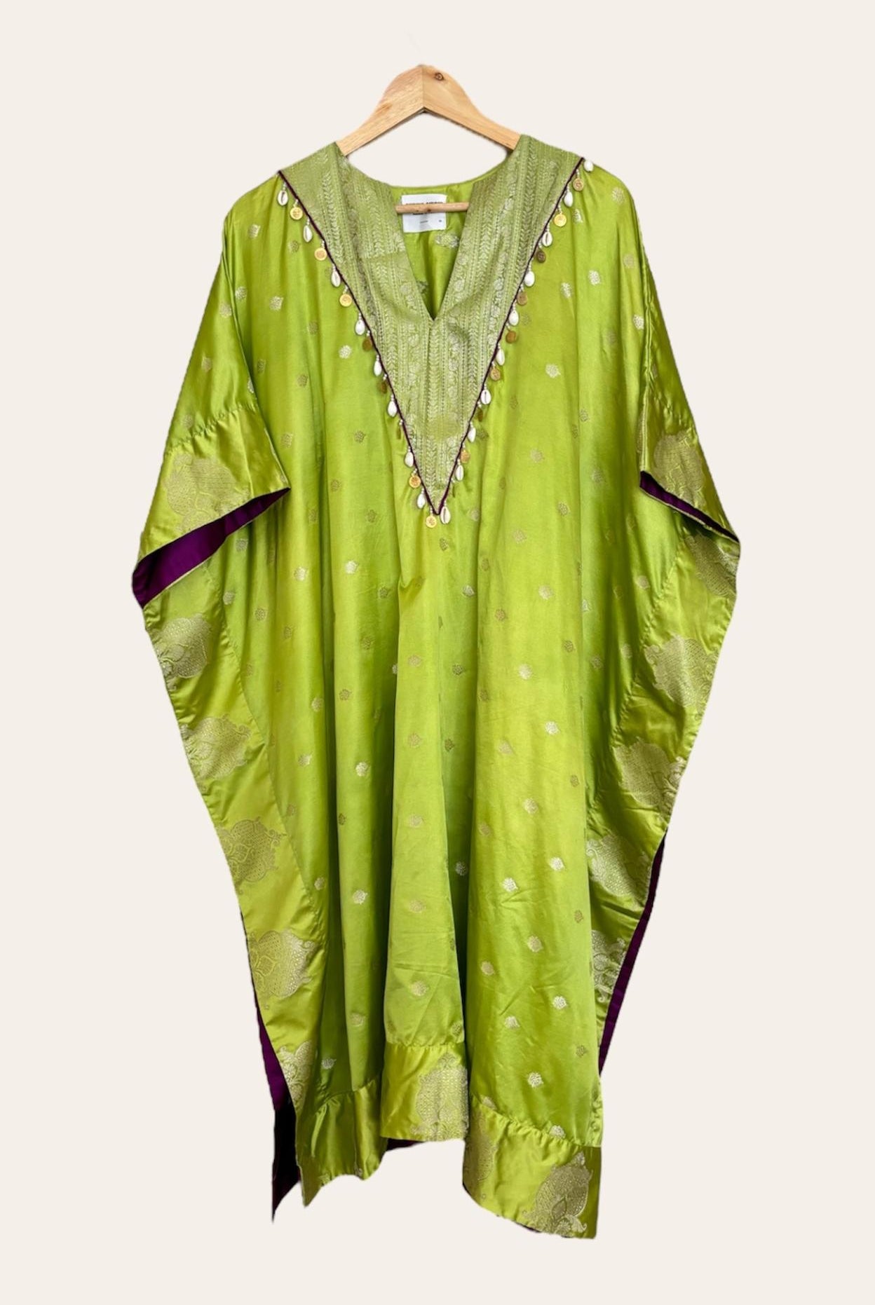 Pankhi Silk Kaftan in Green - CiceroniKaftanShriya Singhi