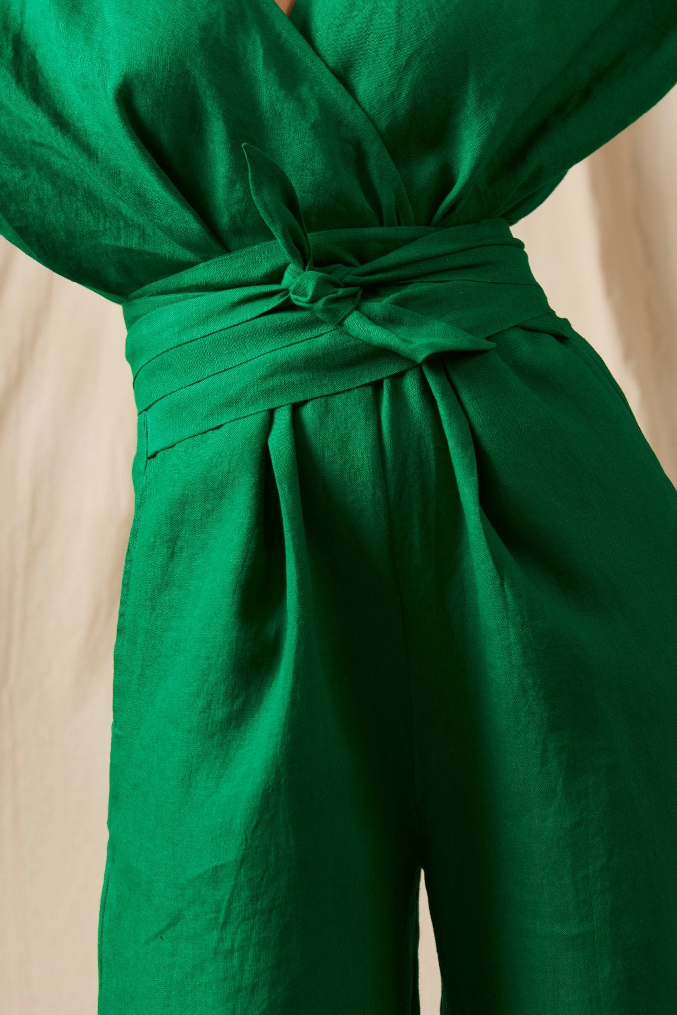 Panna Linen Wrapped Jumpsuit - CiceroniJumpsuitSaphed