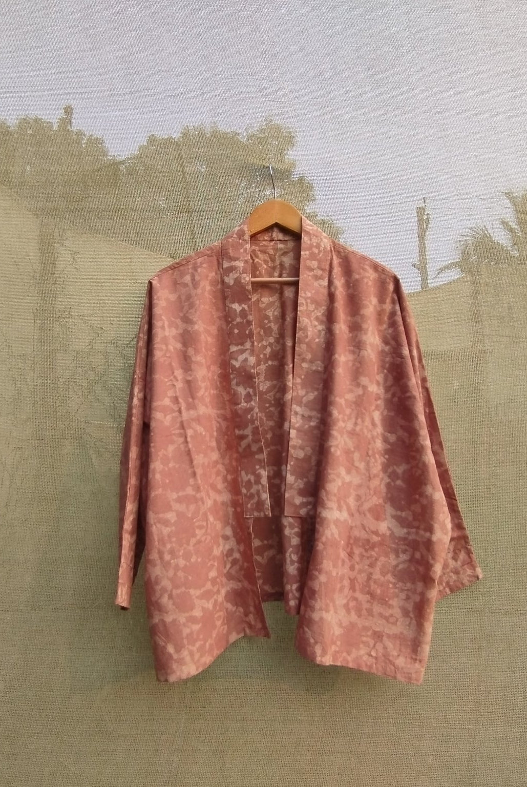Peach Pink Kimono Jacket - CiceroniJacketsPatch Over Patch