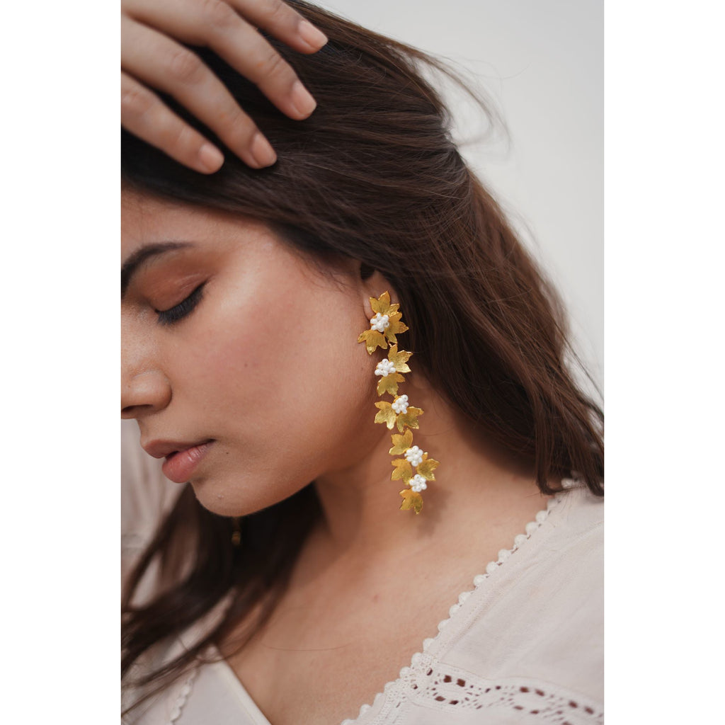 Petal danglers in Gold - CiceroniAarjavee