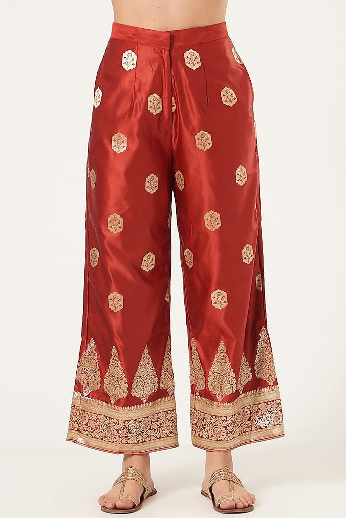 Phool Jaal Silk Coord Set In Red - CiceroniCo-ord Setshriya singhi