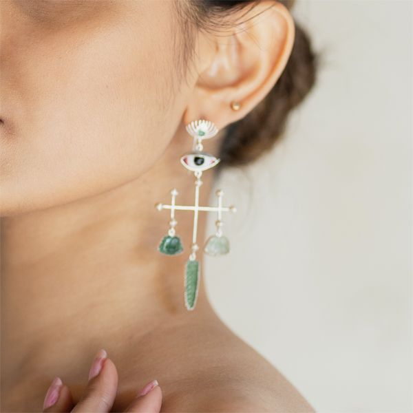 Pichwai Bageecha Earrings - CiceroniEarringsBaka